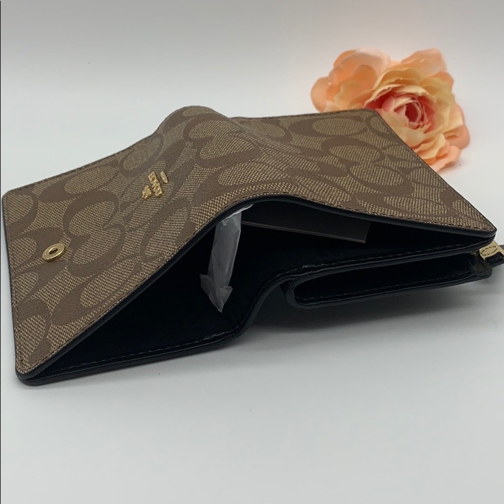 COACH Medium Corner Zip Wallet In Signature Canvas - Picture 8 of 10